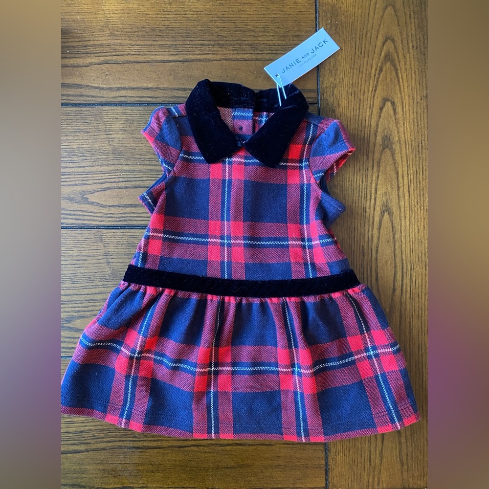 Janie and Jack holiday tartan dress | NWT | sz 3-6mo